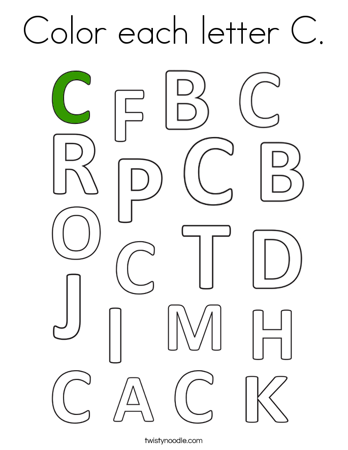 Color each letter C Coloring Page - Twisty Noodle