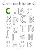 Color each letter C Coloring Page