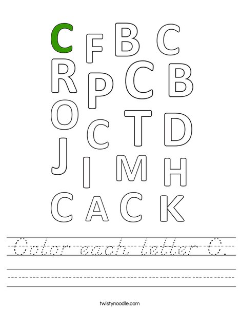 Color each letter C, Worksheet