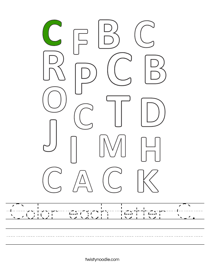 Color each letter C. Worksheet