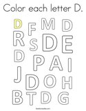 Color each letter D Coloring Page