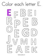 letter e coloring pages twisty noodle