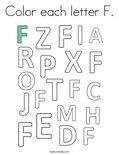 Color each letter F. Coloring Page