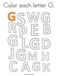 Color each letter G. Coloring Page