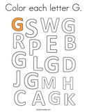 Color each letter G Coloring Page