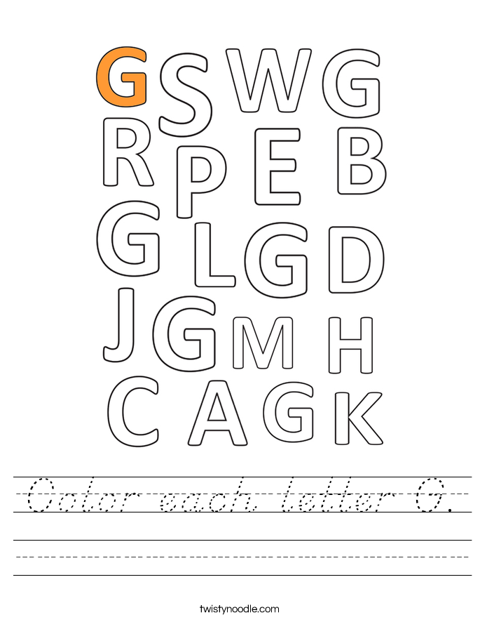 Color each letter G. Worksheet