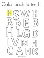 Color each letter H Coloring Page