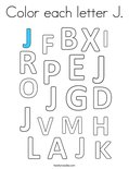 Color each letter J. Coloring Page
