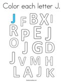 Color each letter J Coloring Page