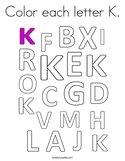 Color each letter K Coloring Page