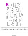 Color each letter K. Worksheet