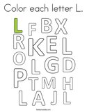 Color each letter L Coloring Page