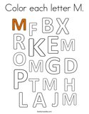 Color each letter M Coloring Page