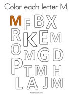 Color each letter M Coloring Page