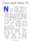 Color each letter N Coloring Page