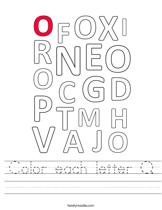 Color each letter O. Worksheet