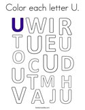 Color each letter U Coloring Page