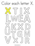 Color each letter X Coloring Page