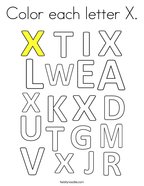 Color each letter X Coloring Page