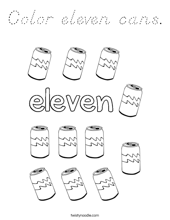 Color eleven cans. Coloring Page