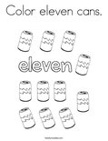 Color eleven cans. Coloring Page