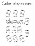 Color eleven cans Coloring Page