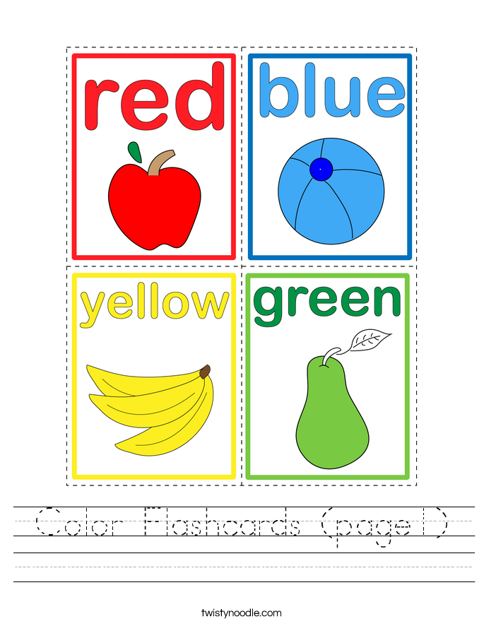 Color Flashcards (page1) Worksheet