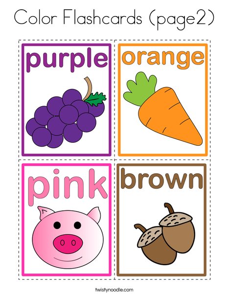 Color Flashcards (page2) Coloring Page