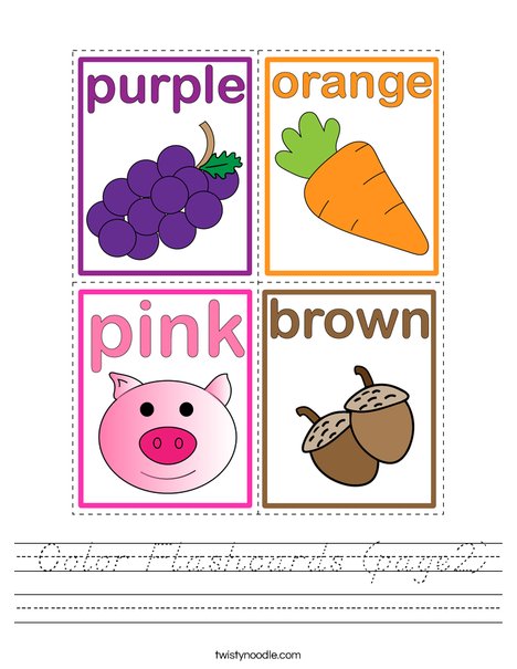 Color Flashcards (page2) Worksheet