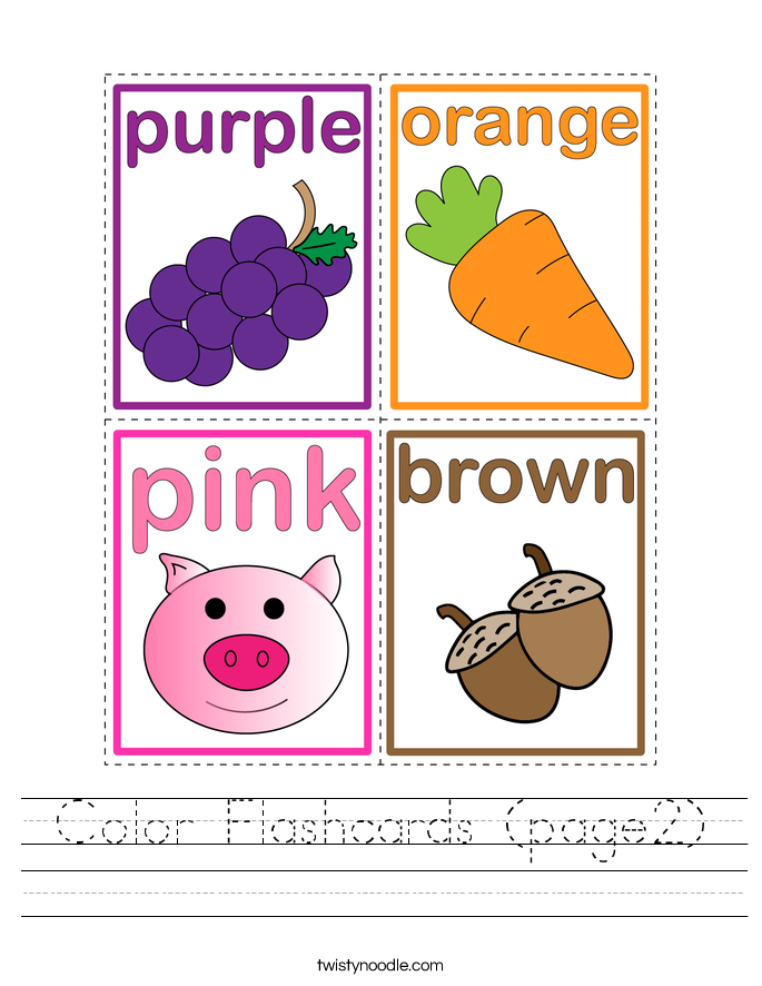 Color Flashcards (page2) Worksheet