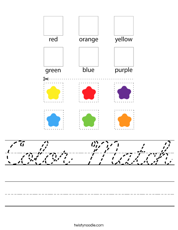 Color Match Worksheet