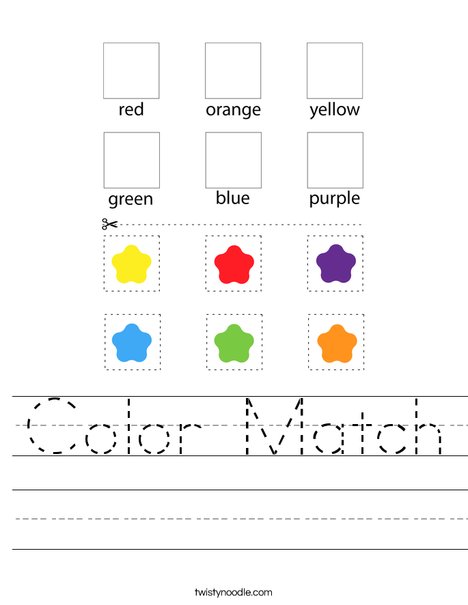 Color Match Worksheet
