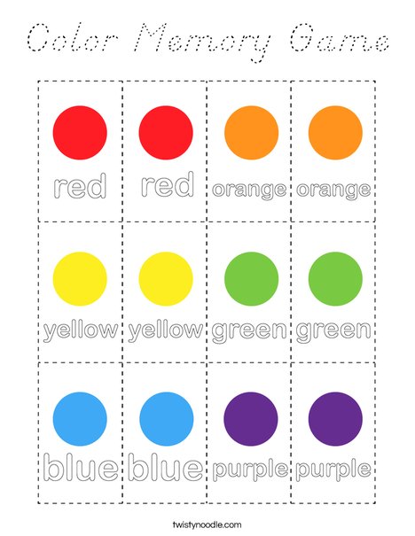 Color Memory Game Coloring Page