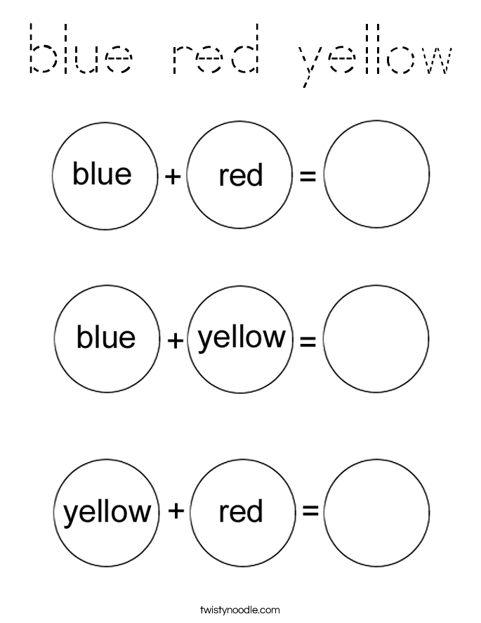 blue red yellow Coloring Page