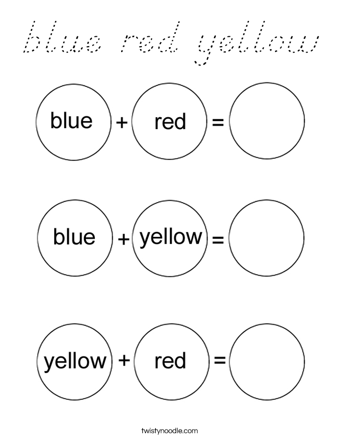 blue red yellow Coloring Page