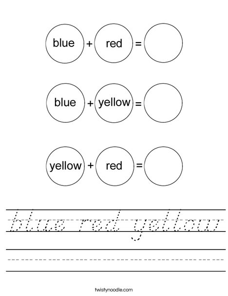 Color Mixing Worksheet