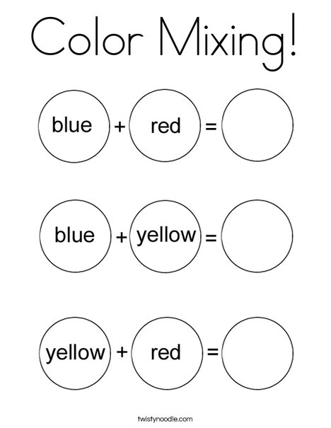 Color Mixing Coloring Page