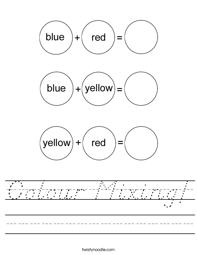 Colour Mixing! Worksheet