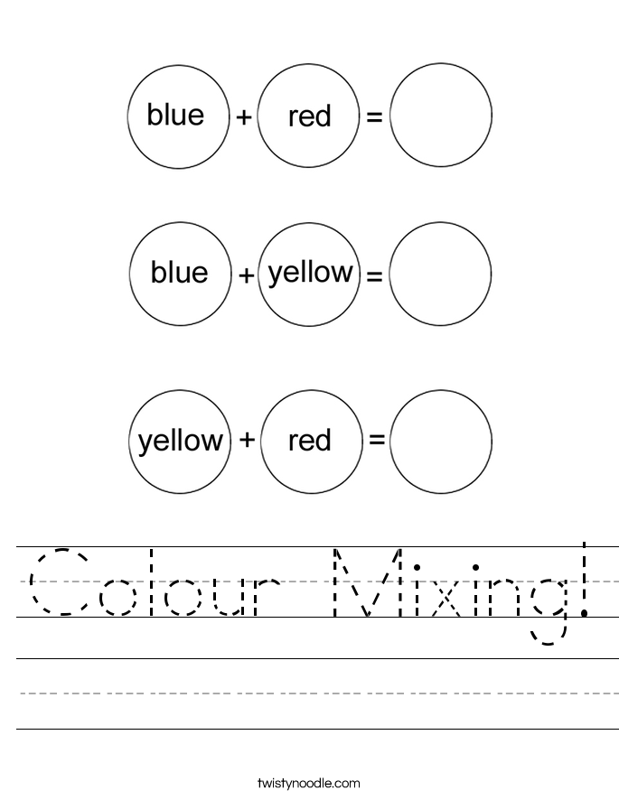 Colour Mixing! Worksheet