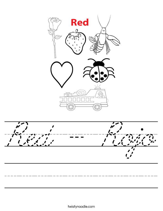 Red - Rojo Worksheet