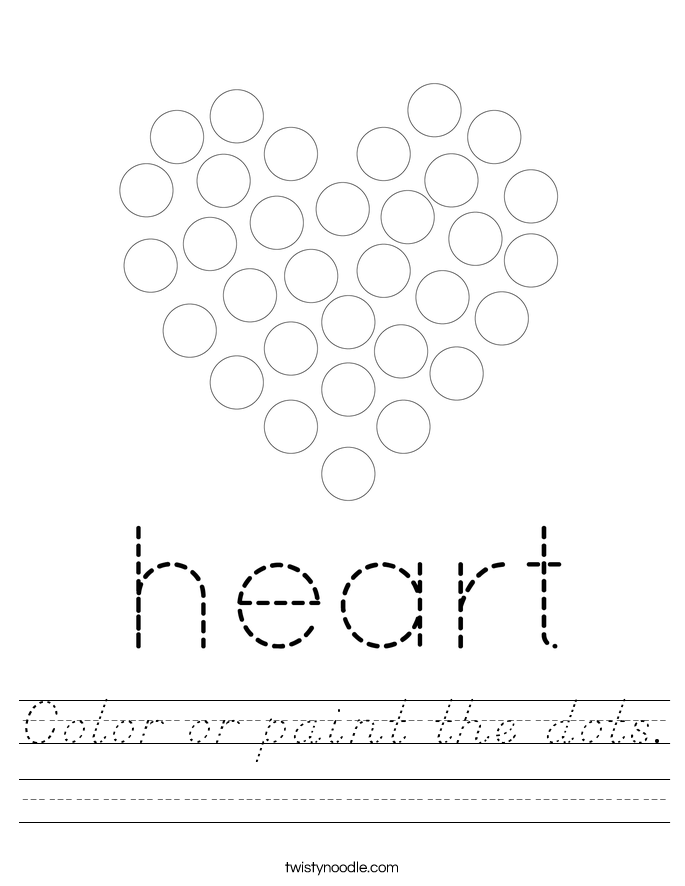 Color or paint the dots. Worksheet