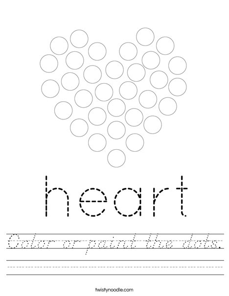 Color or paint the dots. Worksheet