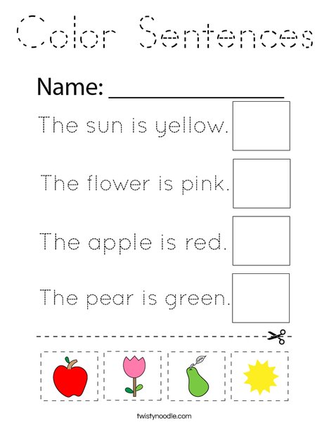 Color Sentences Coloring Page