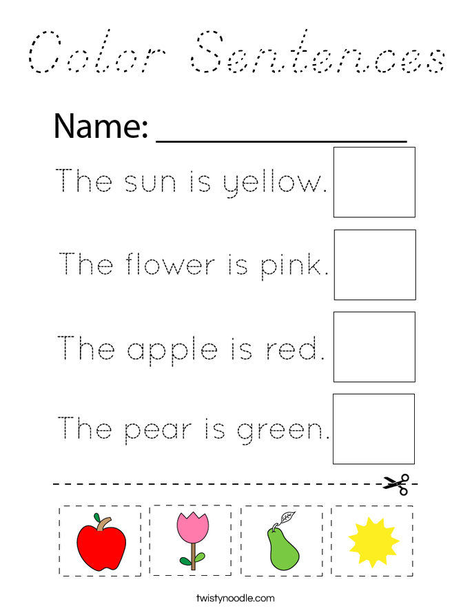Color Sentences Coloring Page