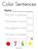 Color Sentences Coloring Page