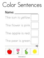 Color Sentences Coloring Page