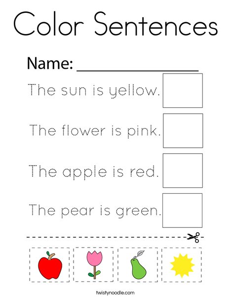 Color Sentences Coloring Page