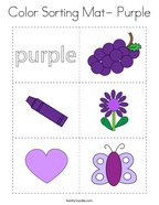 Color Sorting Mat- Purple Coloring Page