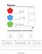 Color Sound it Out Handwriting Sheet
