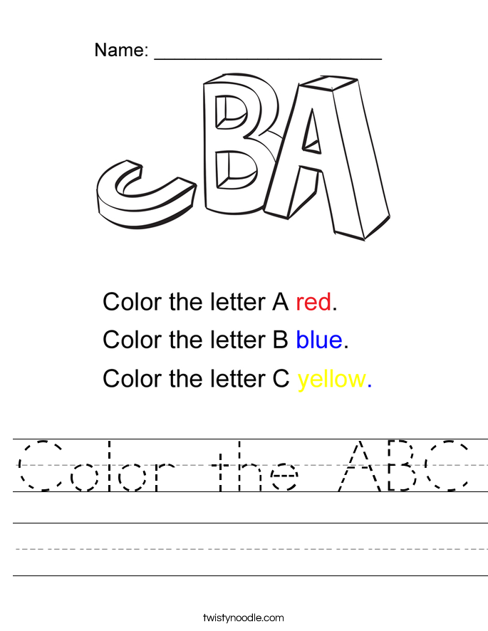Color The ABC Worksheet Twisty Noodle Color The ABC Worksheet Twisty Noodle